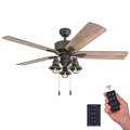 Prominence Home Sivan, 52 in. Ceiling Fan with Light & Remote Control, Bronze 50757-40